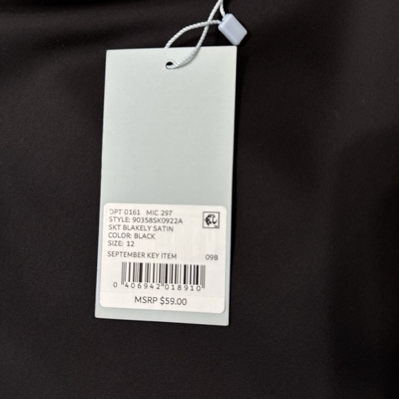 Antonio Melani Black Satin Skirt - Picture 2 of 4